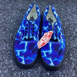 Vans Authentic Lightning Black/Blue Men's Classic Skate Shoes Size 13 new